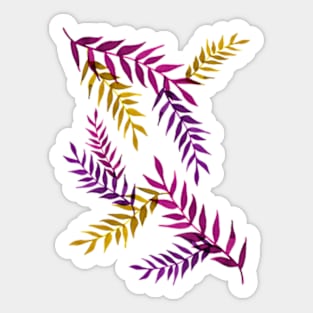 Leaves lila mustard, pattern, nature tropical Sticker